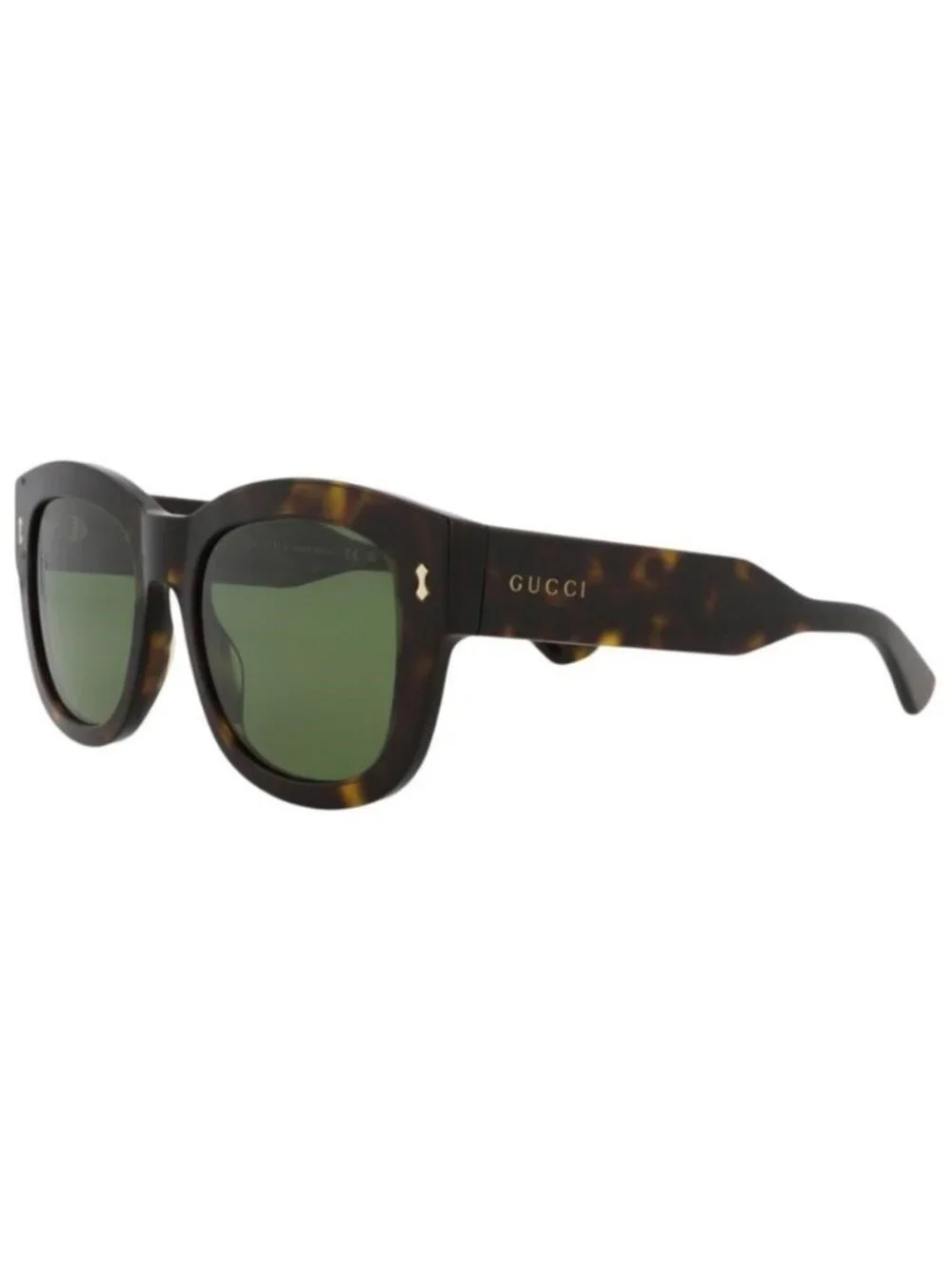 New Gucci Mens Square/Rectangle Havana Havana Green Fashion Designer Sunglasses